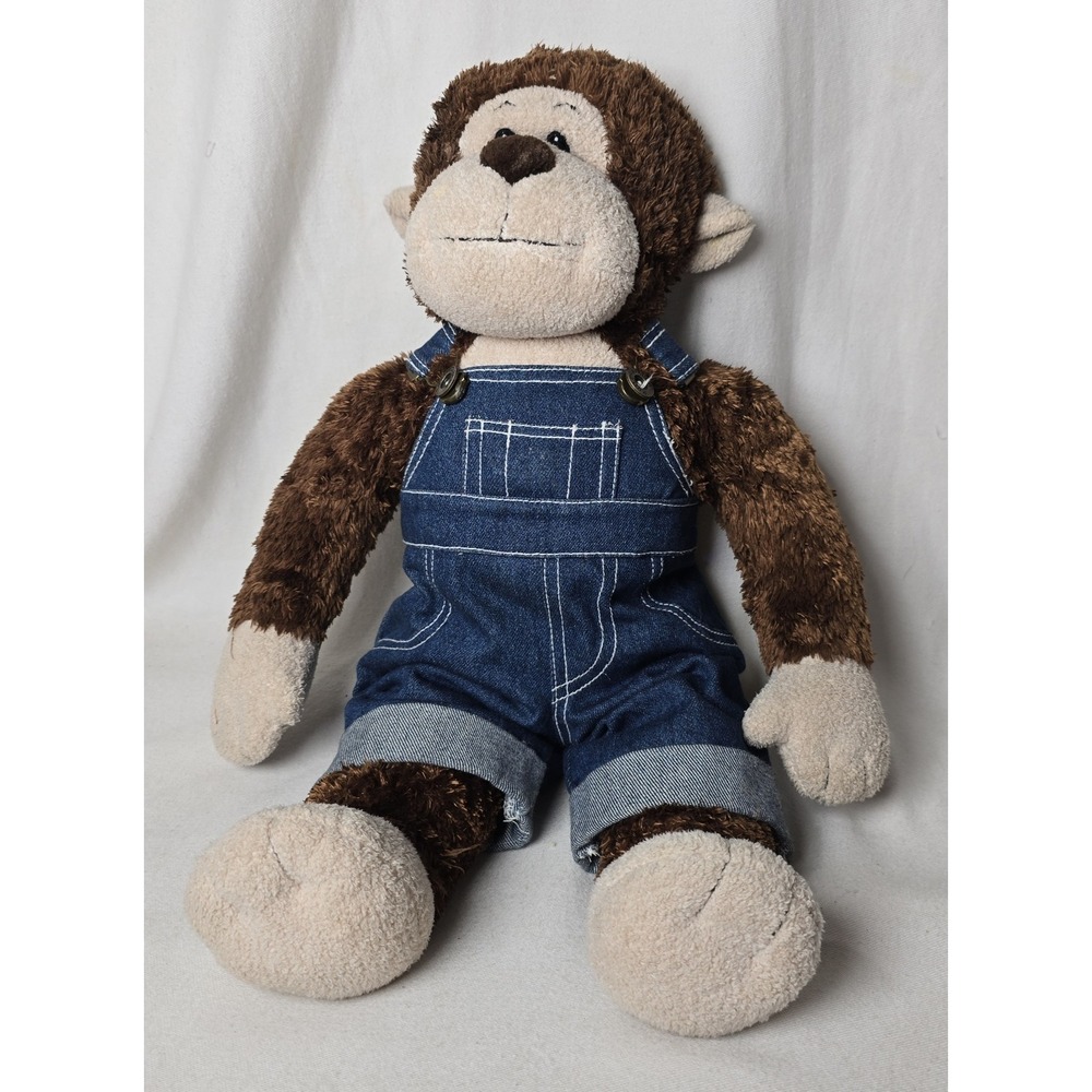 Build A Bear Workshop 18" Retired Brown Monkey W/ X Belly In Overalls‎ & Undies